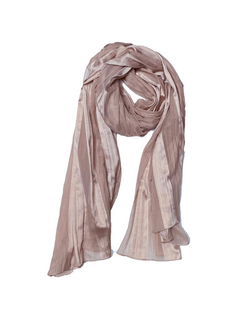 A-ZONE stola poederbeige satijn streep met corsage