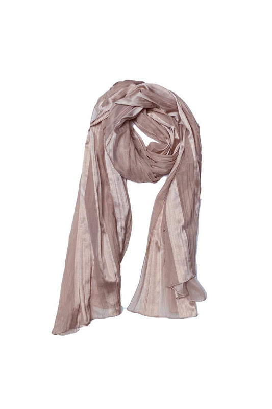 A-ZONE Stola puderbeige Satin mit Streifen und Corsage