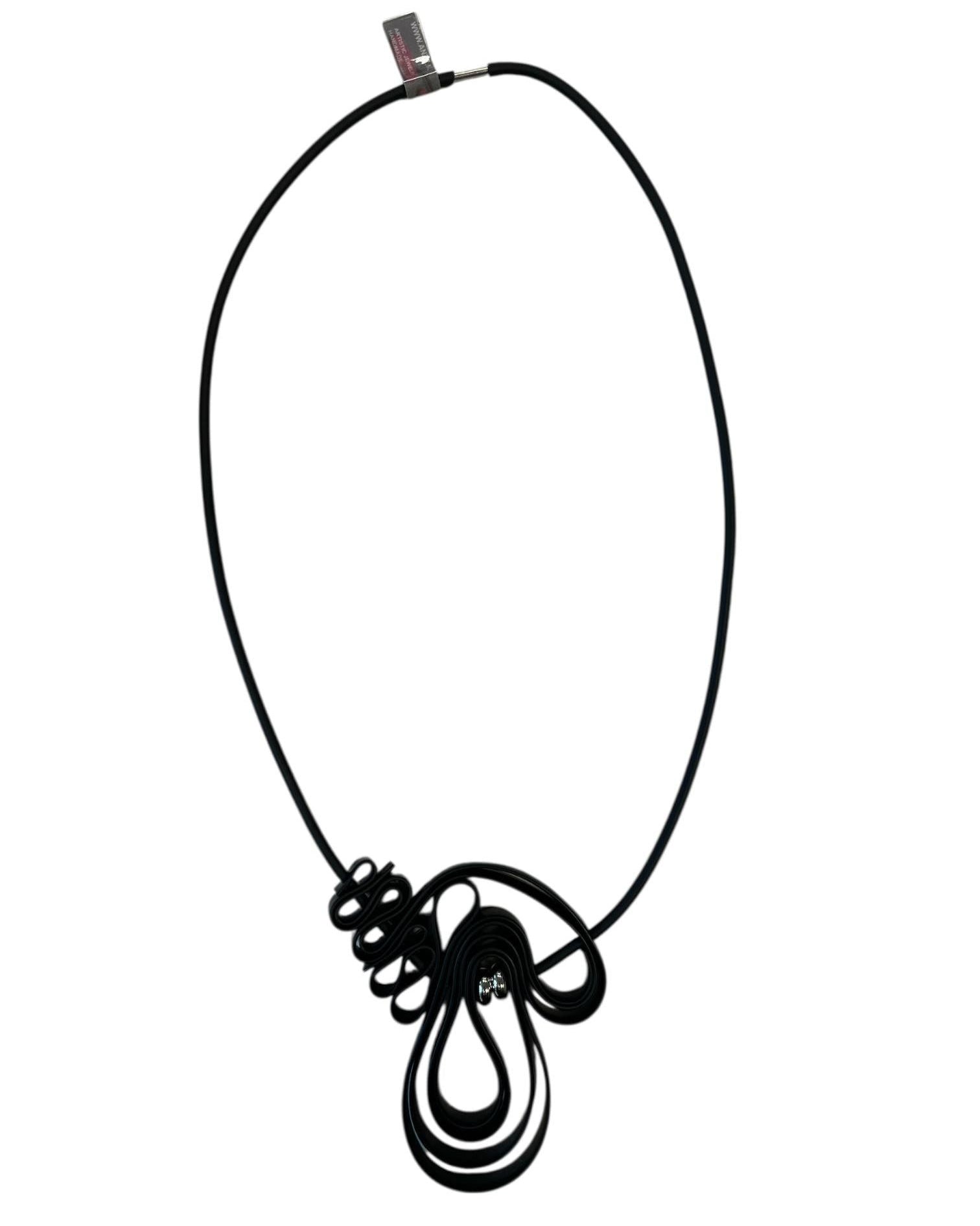 AnZZ ketting LABYRINTH zilver - asymetrisch