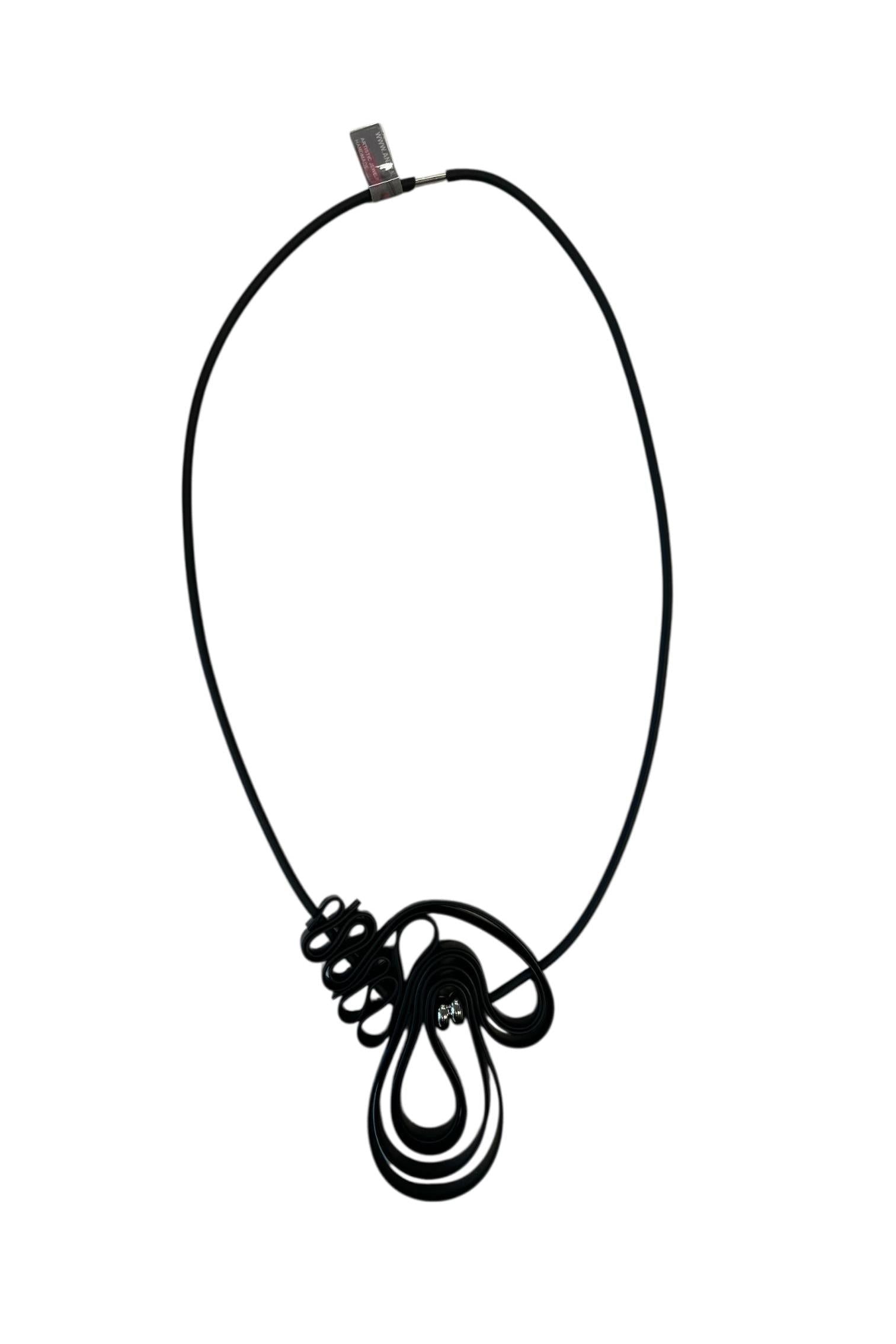 AnZZ ketting LABYRINTH zilver - asymetrisch