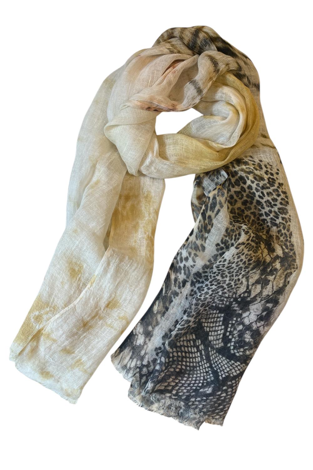 LEEZZA Schal im gelben Leopardenprint