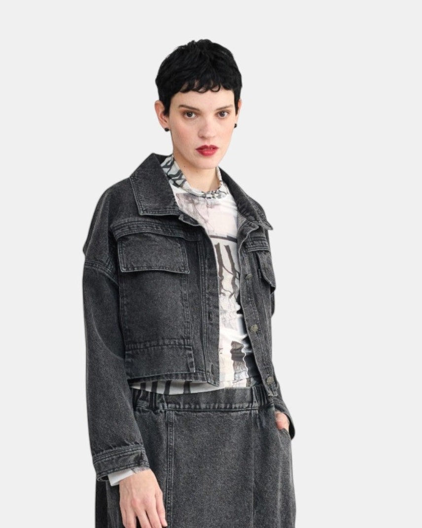 LUUKAA black denim jacket SASHA
