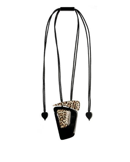 ZSISKA ketting zwart & panter NINA