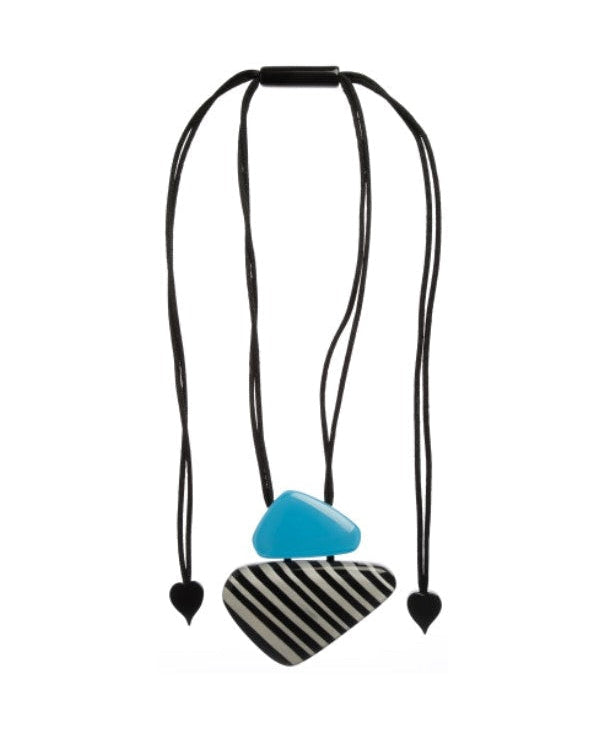 ZSISKA ketting zwart/wit blauw OLIVIA