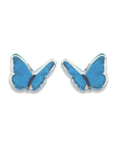 ZSISKA oorbellen blauw BUTTERFLY