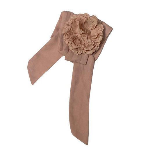 A-ZONE Stola in Puderbeige, Satinstreifen mit Corsage