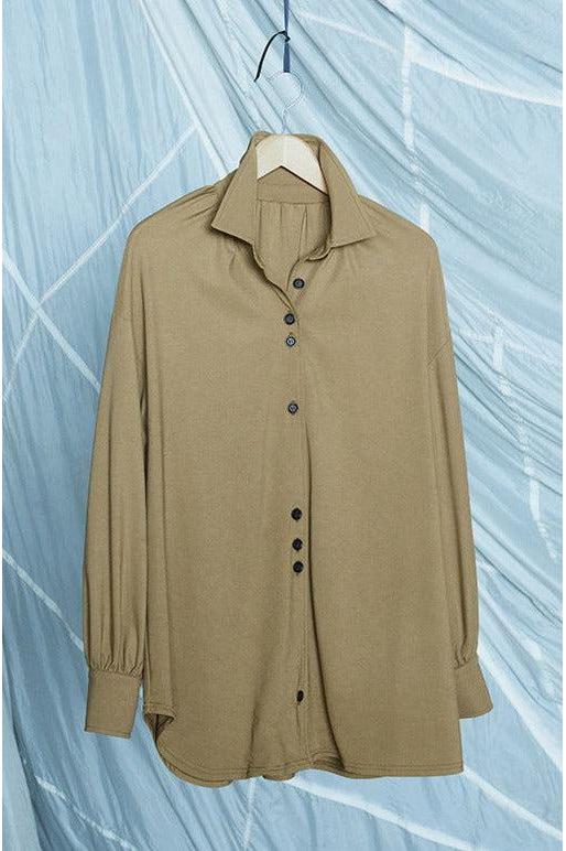 ELSEWHERE Bluse GATHER - herb