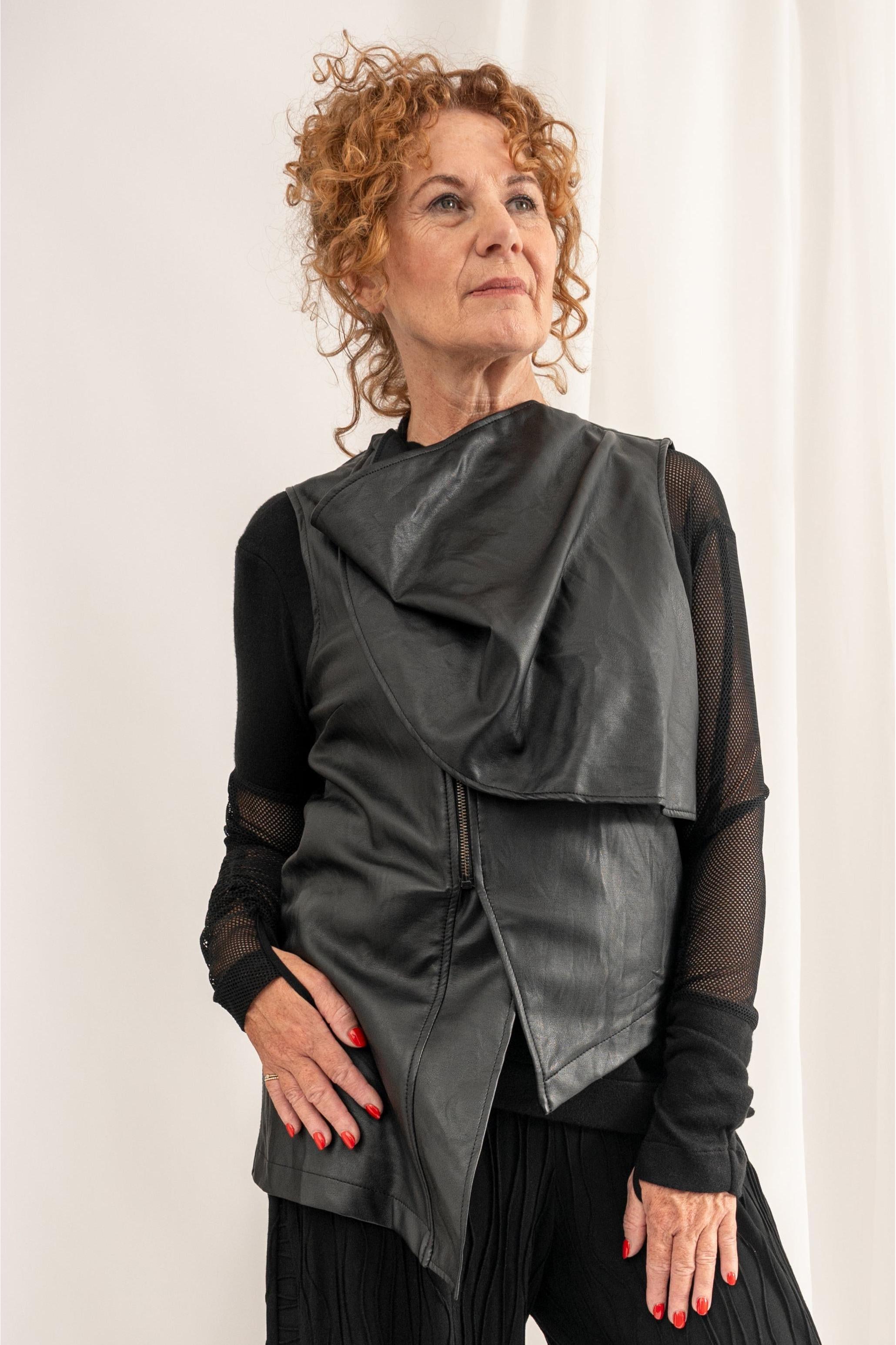 ELSEWHERE vegan lederen gilet STITCH