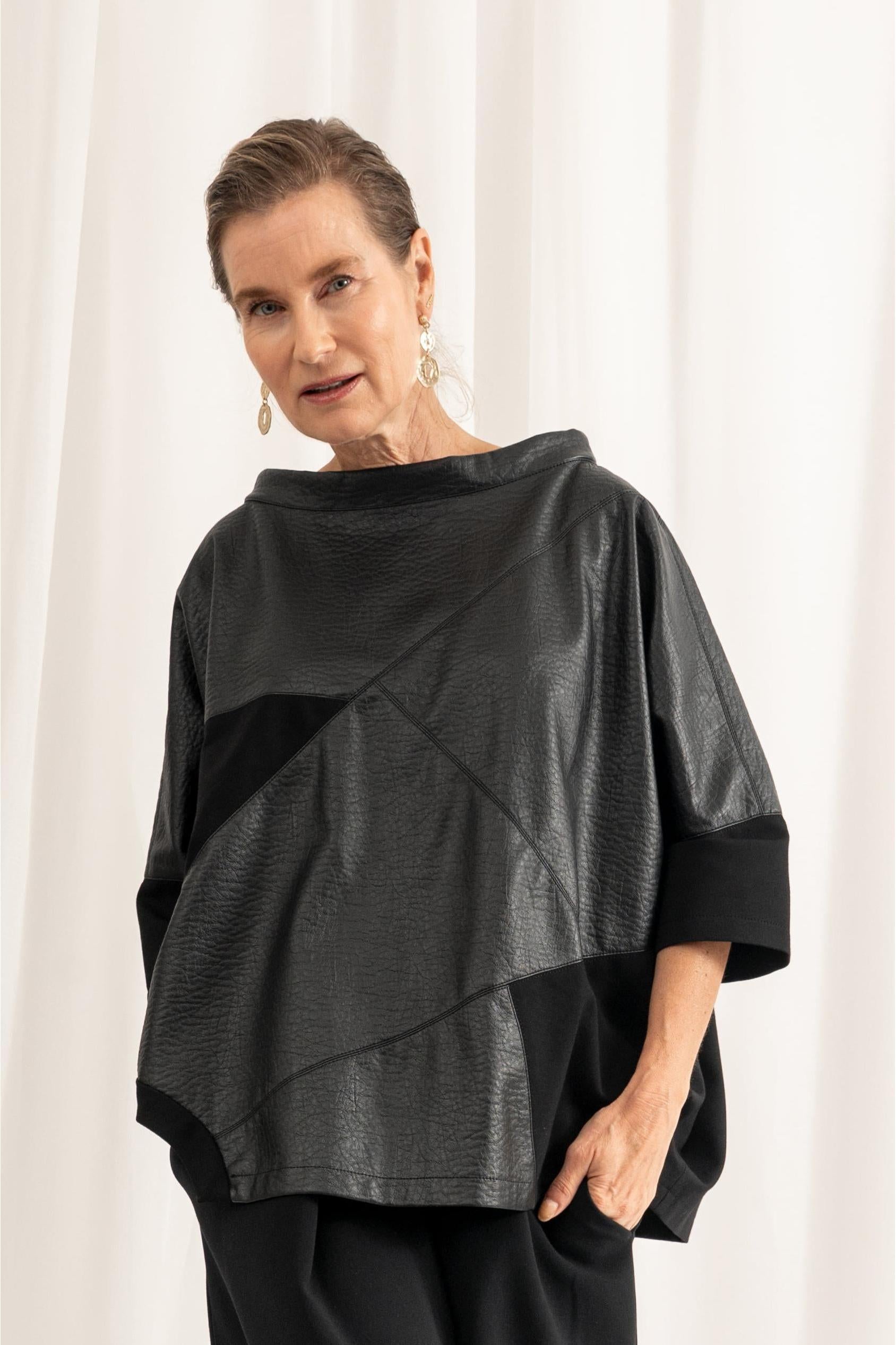 ELSEWHERE vegan lederen top STITCH