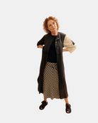 PAPUCEI lederen gilet OBSEDIAN PETALS