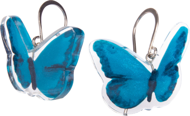 ZSISKA oorbellen blauw BUTTERFLY