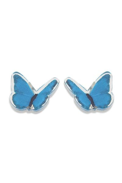 ZSISKA oorbellen blauw BUTTERFLY
