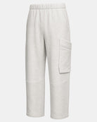 LEEZZA LOTUS EATERS ELIXIRIO weite Hose in Hellgrau mit elastischem Bund und großer aufgesetzter Tasche.