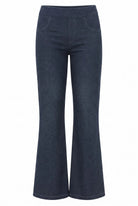 LEEZZA LOTUS EATERS STONIAN dunkle Denim-Schlupfhose mit schmaler Passform und ausgestelltem Bein, mit elastischem Bund.
